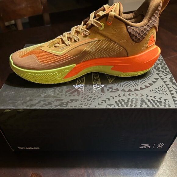 Anta Kai 1 shoes - brown and orange - Men's size 10 - Picture 3 of 5